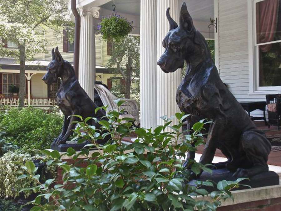 bronze dog statue