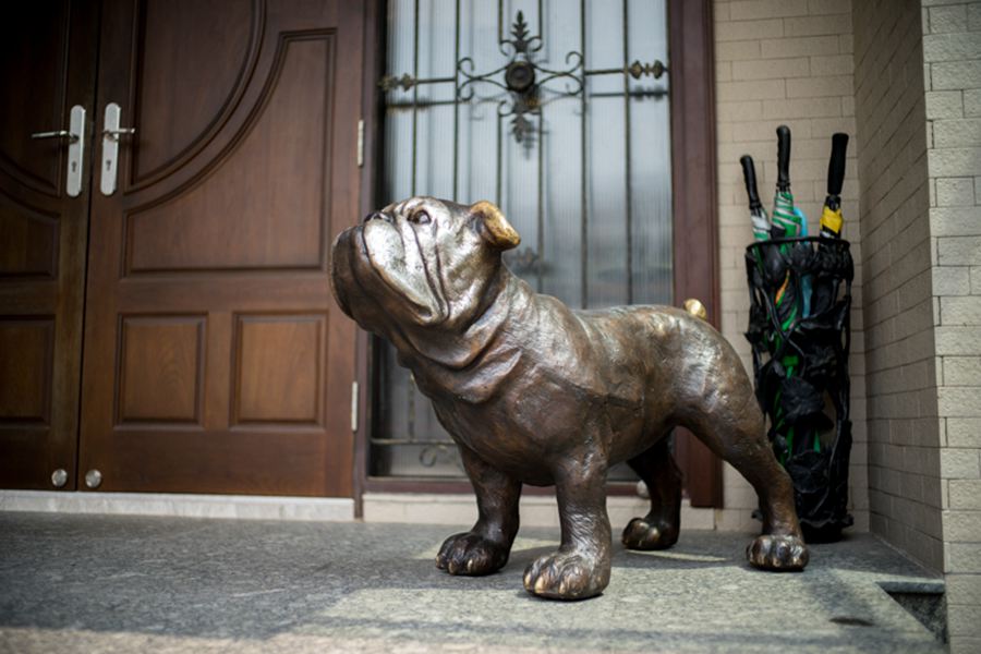 bronze dog statue