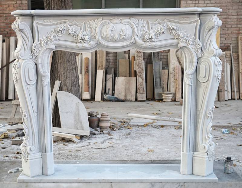 hand carved marble fireplace (4)