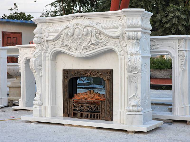 hand carved marble fireplace (4)