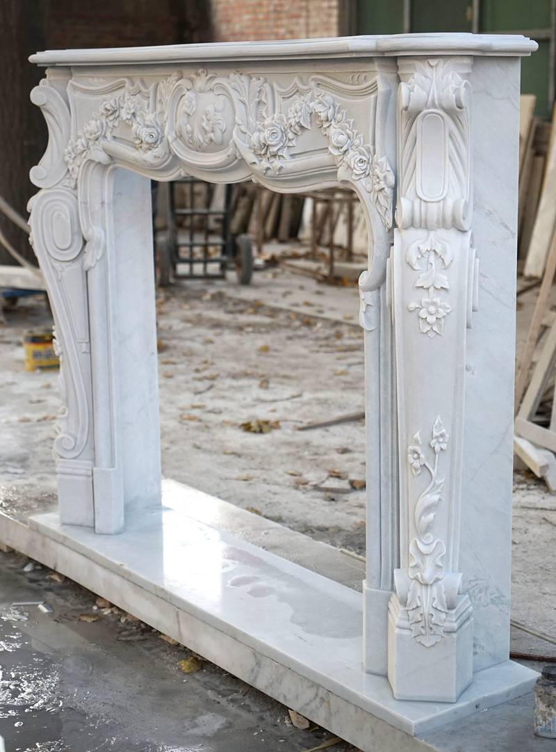 hand carved marble fireplace (5)