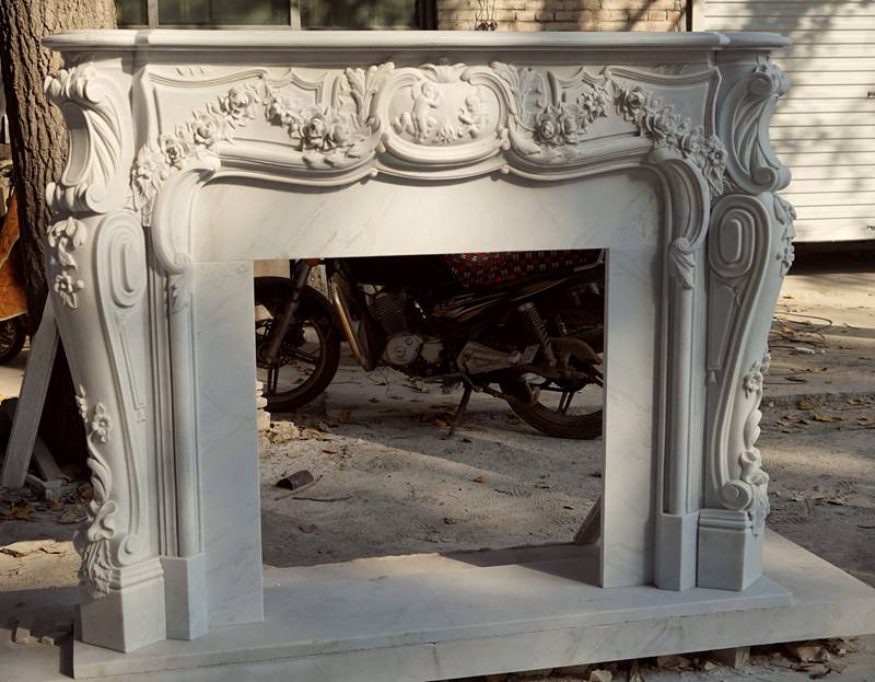 hand carved marble fireplace (6)