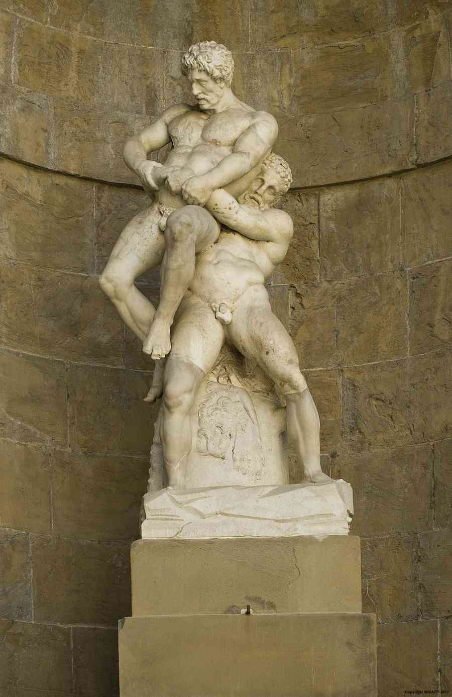 marble Hercules and Antaeus sculpture (6)