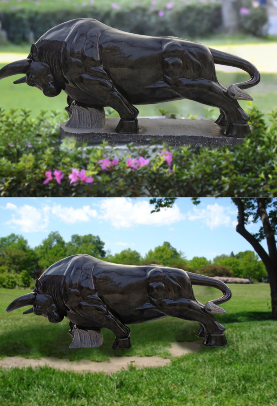 marble carving bull statue