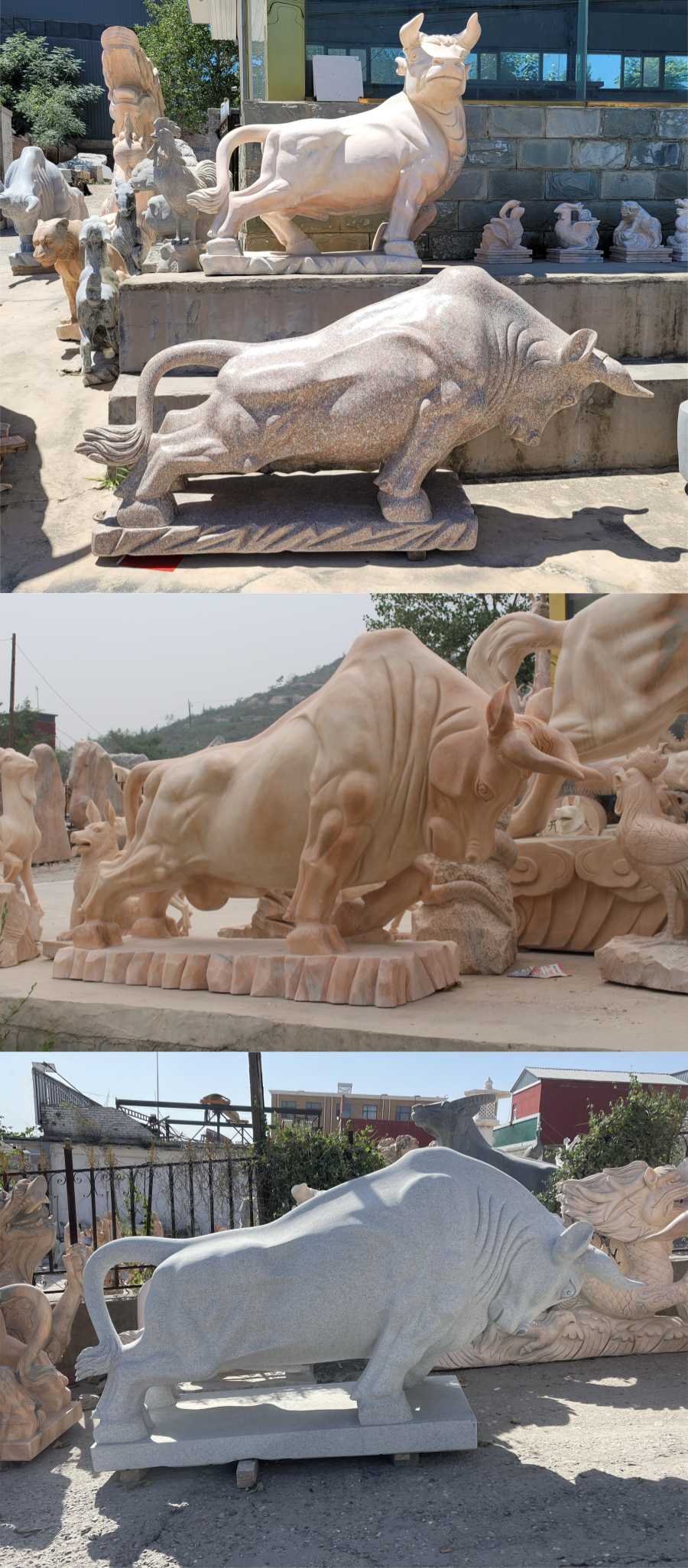 marble carving bull