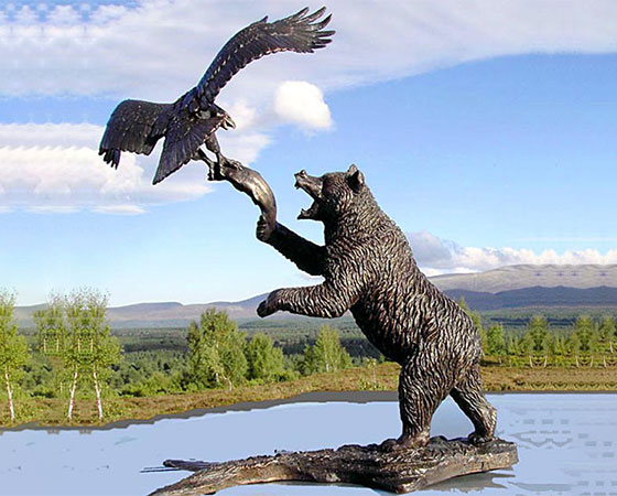 bronze bear and eagle1
