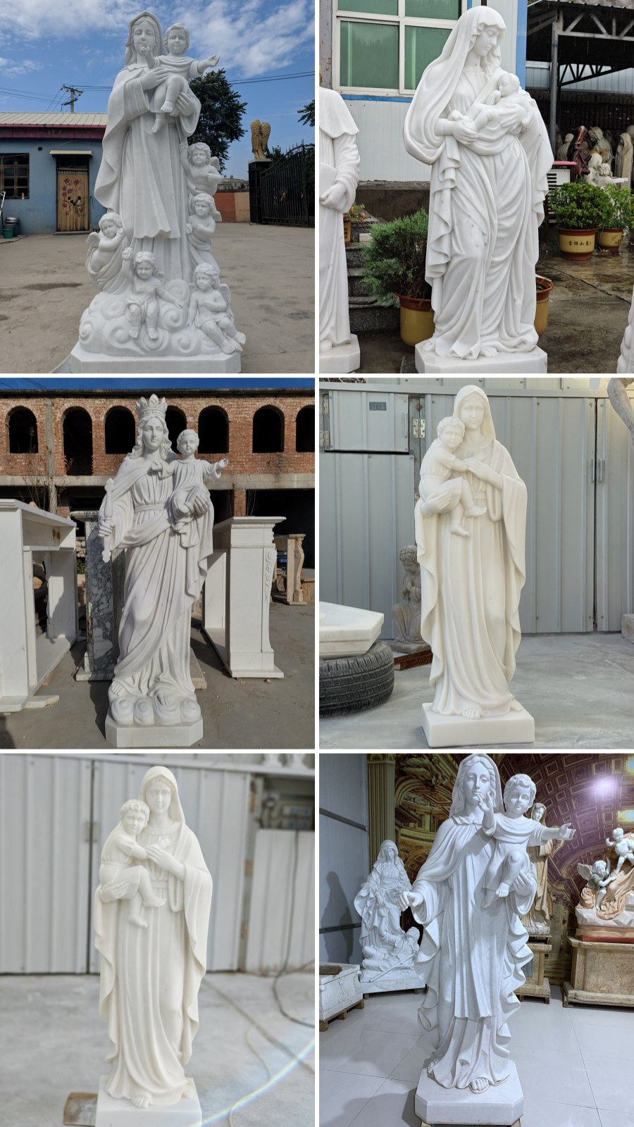 Marble Madonna and child statue for sale (3)