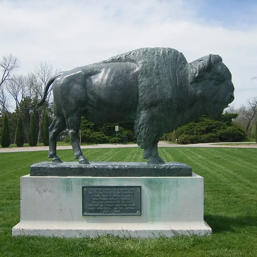 bronze Bison sculpture