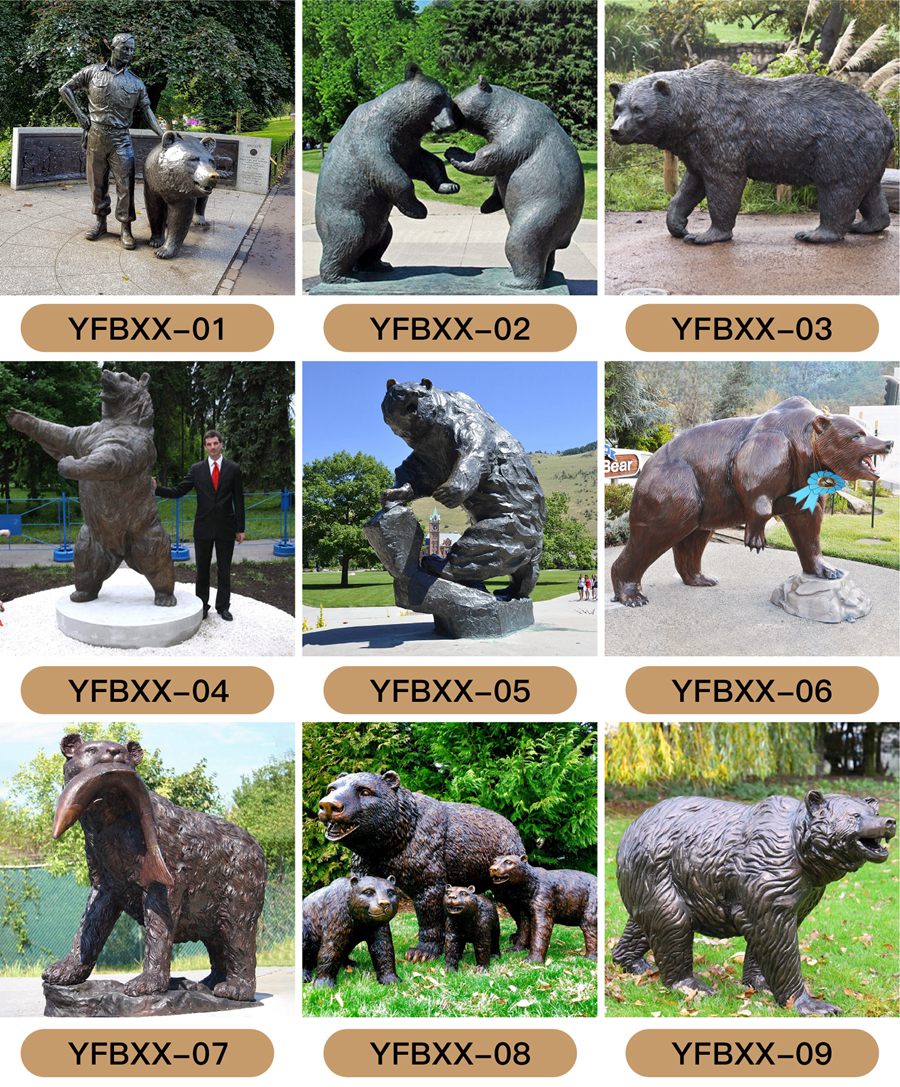 bronze bear statues