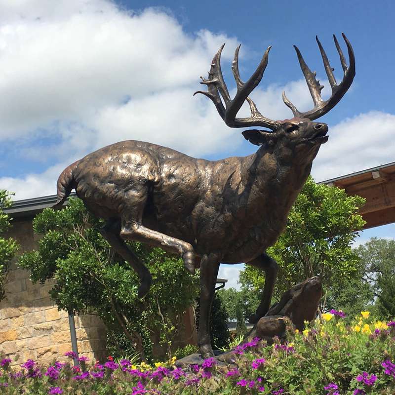 bronze deer sculpture