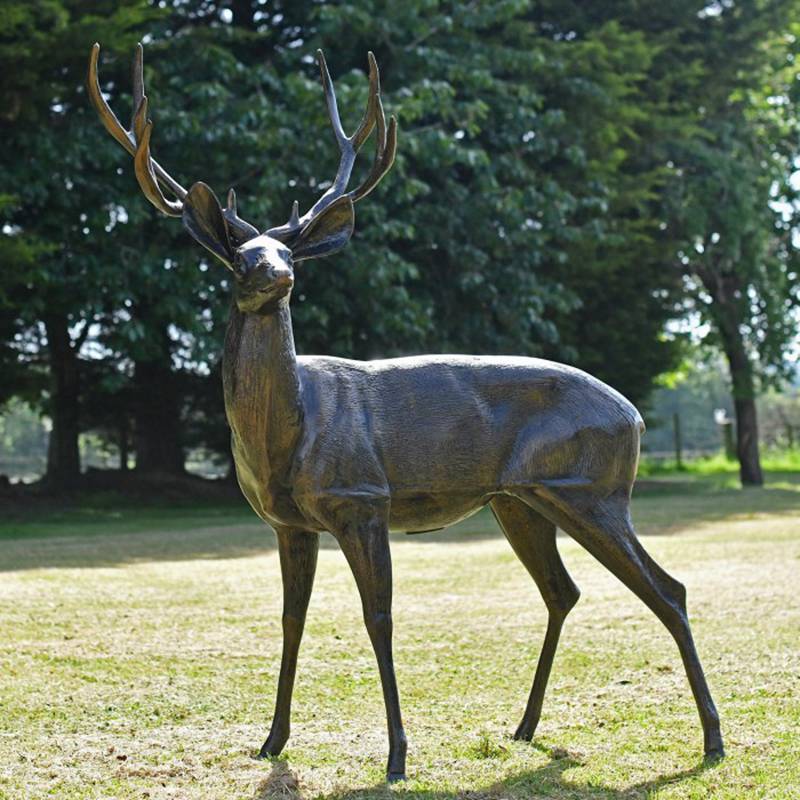 bronze deer sculpture