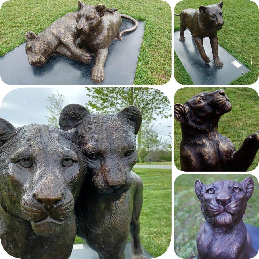 bronze lions