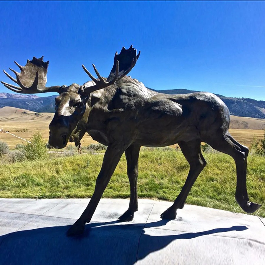 bronze moose statue