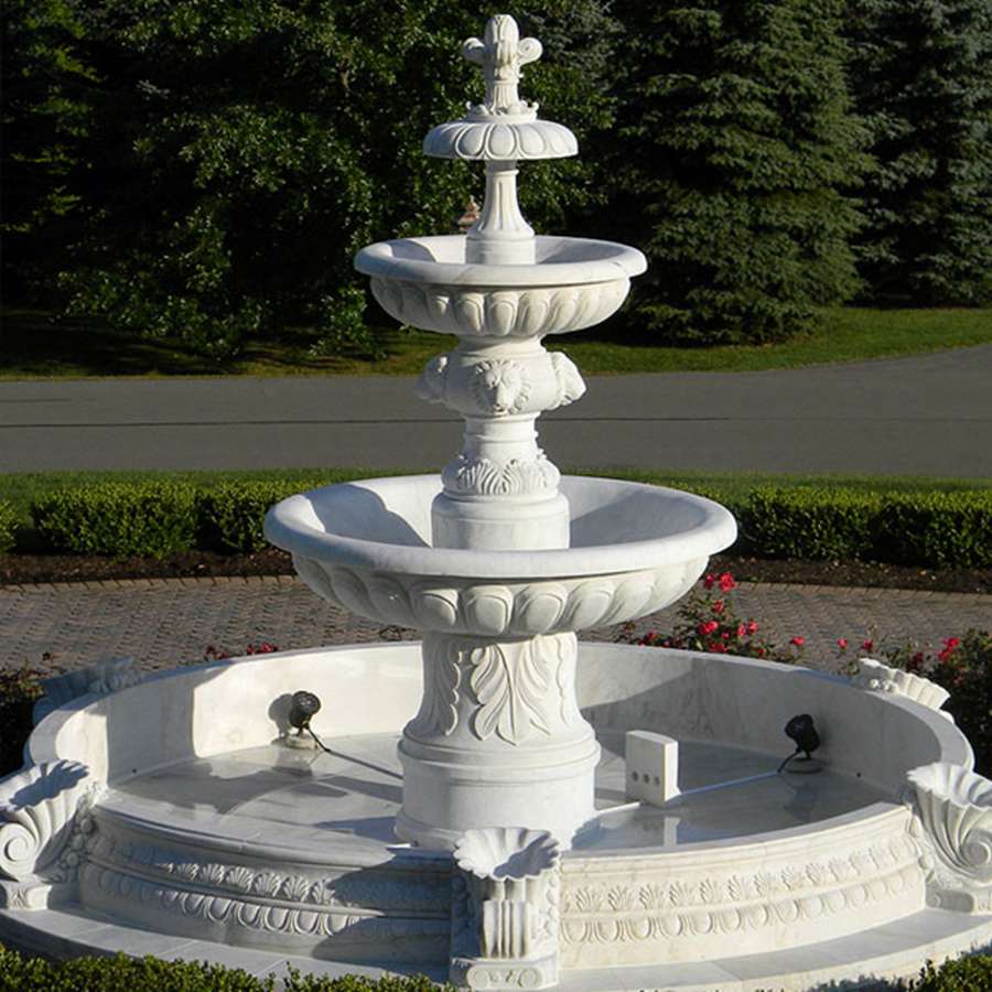 hand carved marble fountain