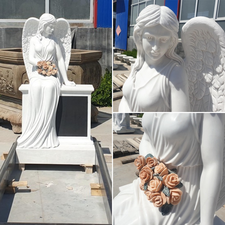 marble angel tombstone for sale (1)