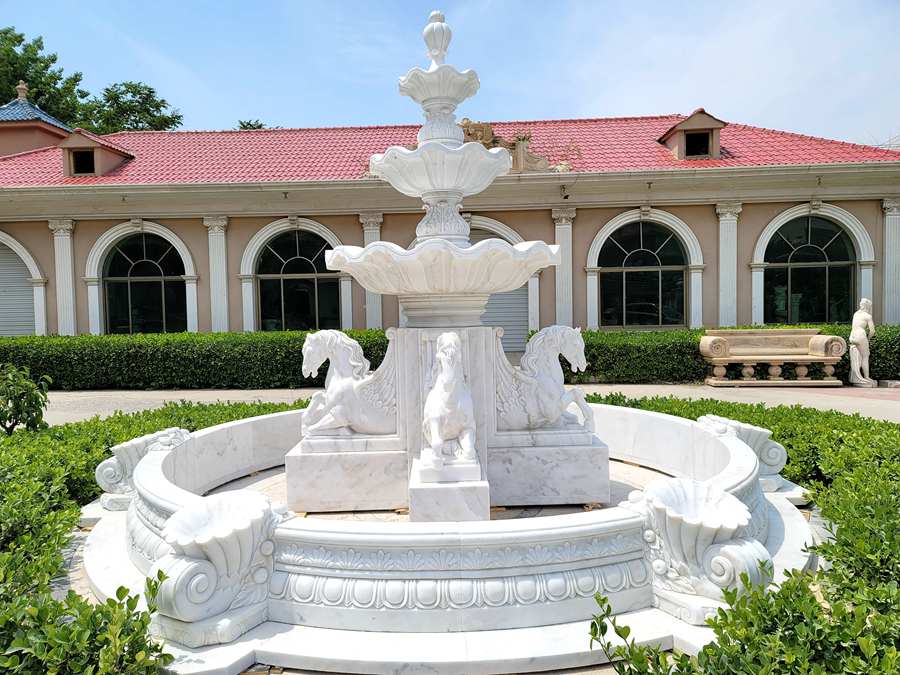 white marble fountain