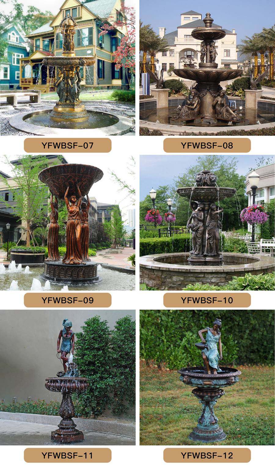 bronze famale statue water fountain (3)
