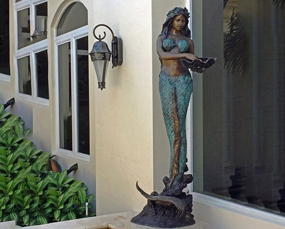 bronze mermaid water fountain (3)
