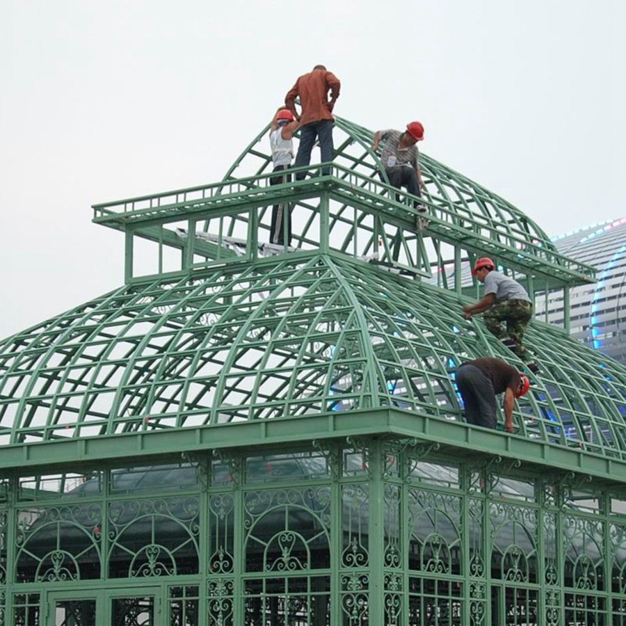 green wrought iron gazebo (6)