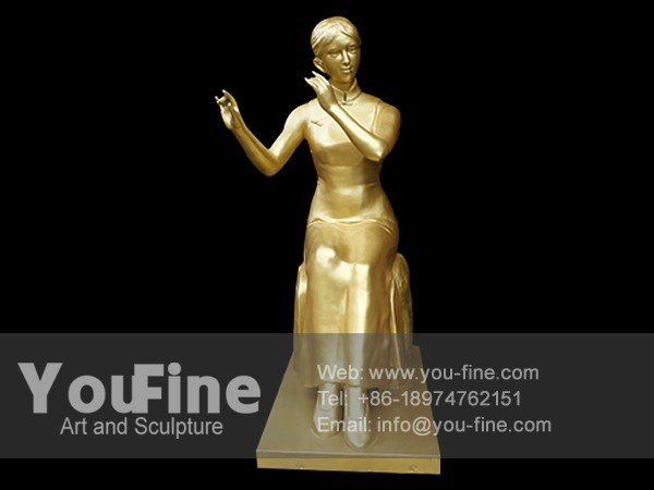 bronze lady fluting sculpture