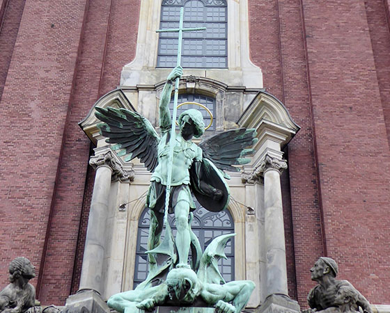 bronze st.Michael statue (2)