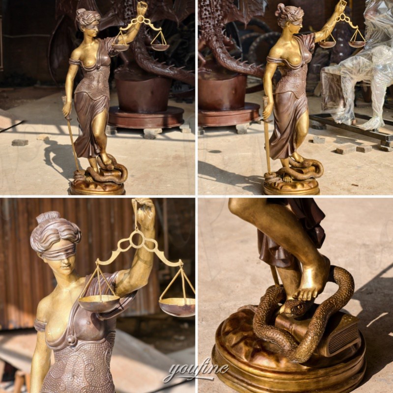Bronze the Lady of Justice Statue details