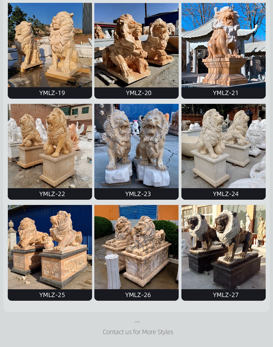 beige marble lion statue (5)