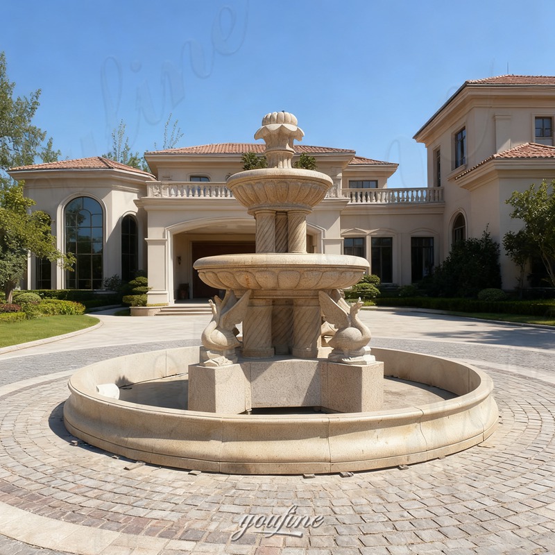 large marble outdoor fountain