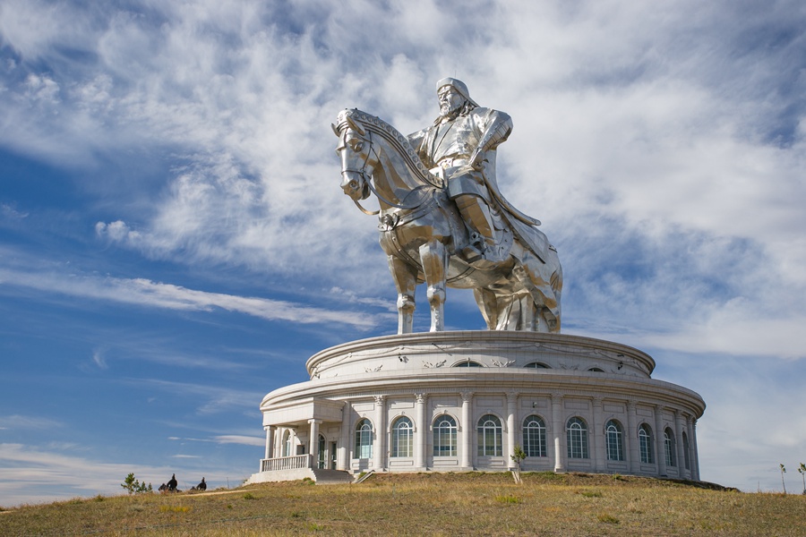 large stainless steel monument 