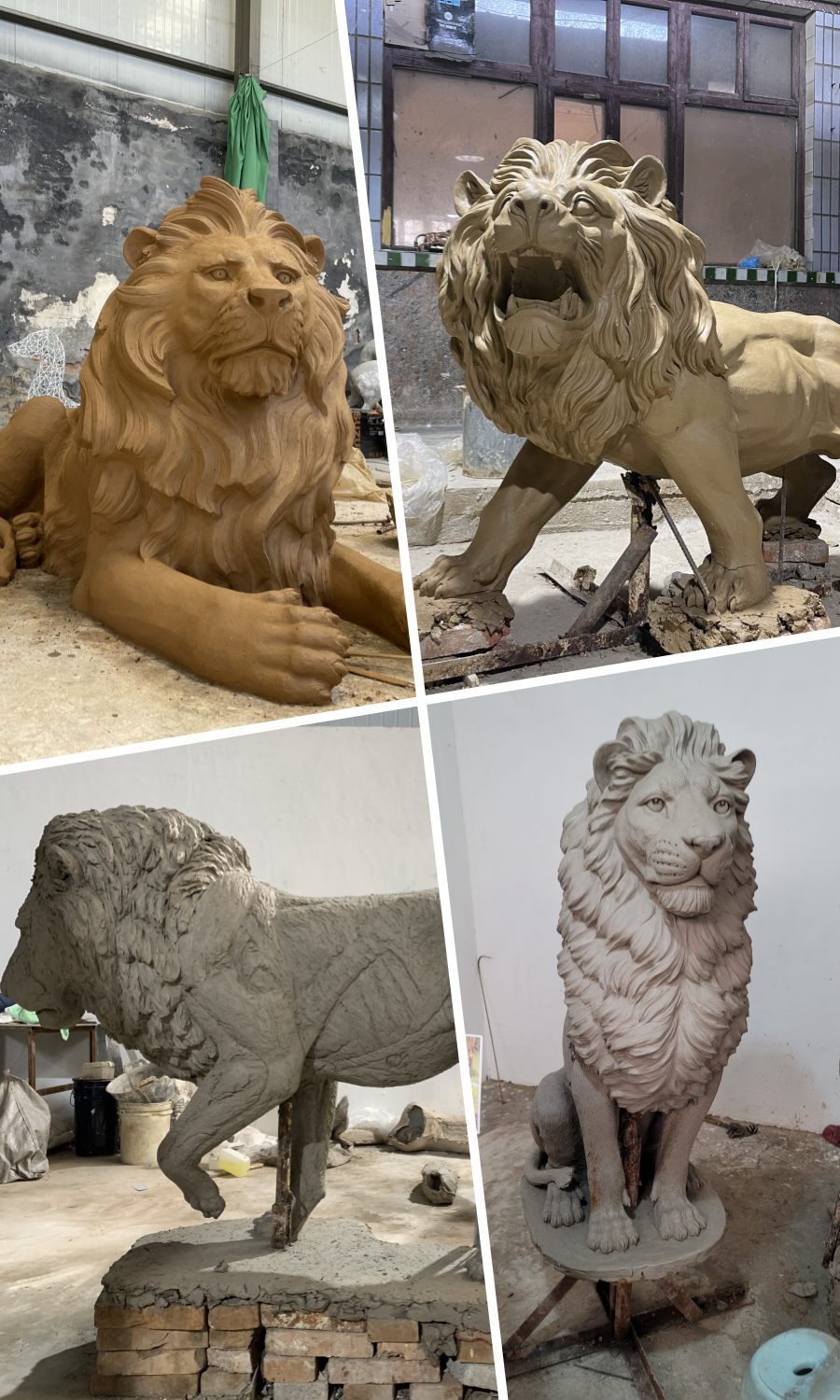 lion clay model