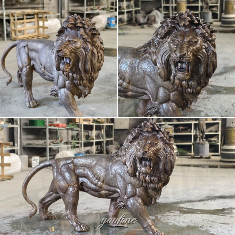 Maiwand Bronze Antique Lion Statue details