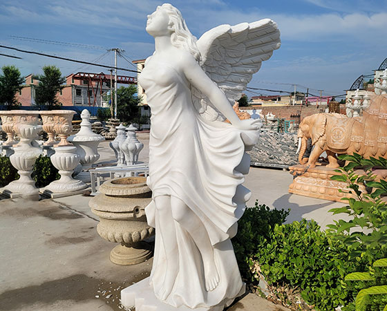 Life Size Marble Flying Angel Statue for Garden - YouFine Sculpture