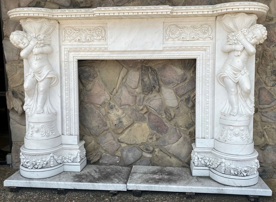 marble fireplace mantel (2)