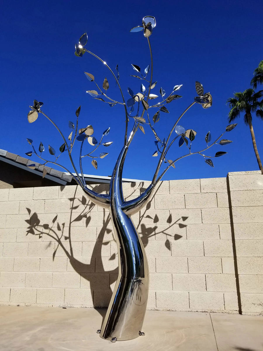 stainless steel tree sculpture