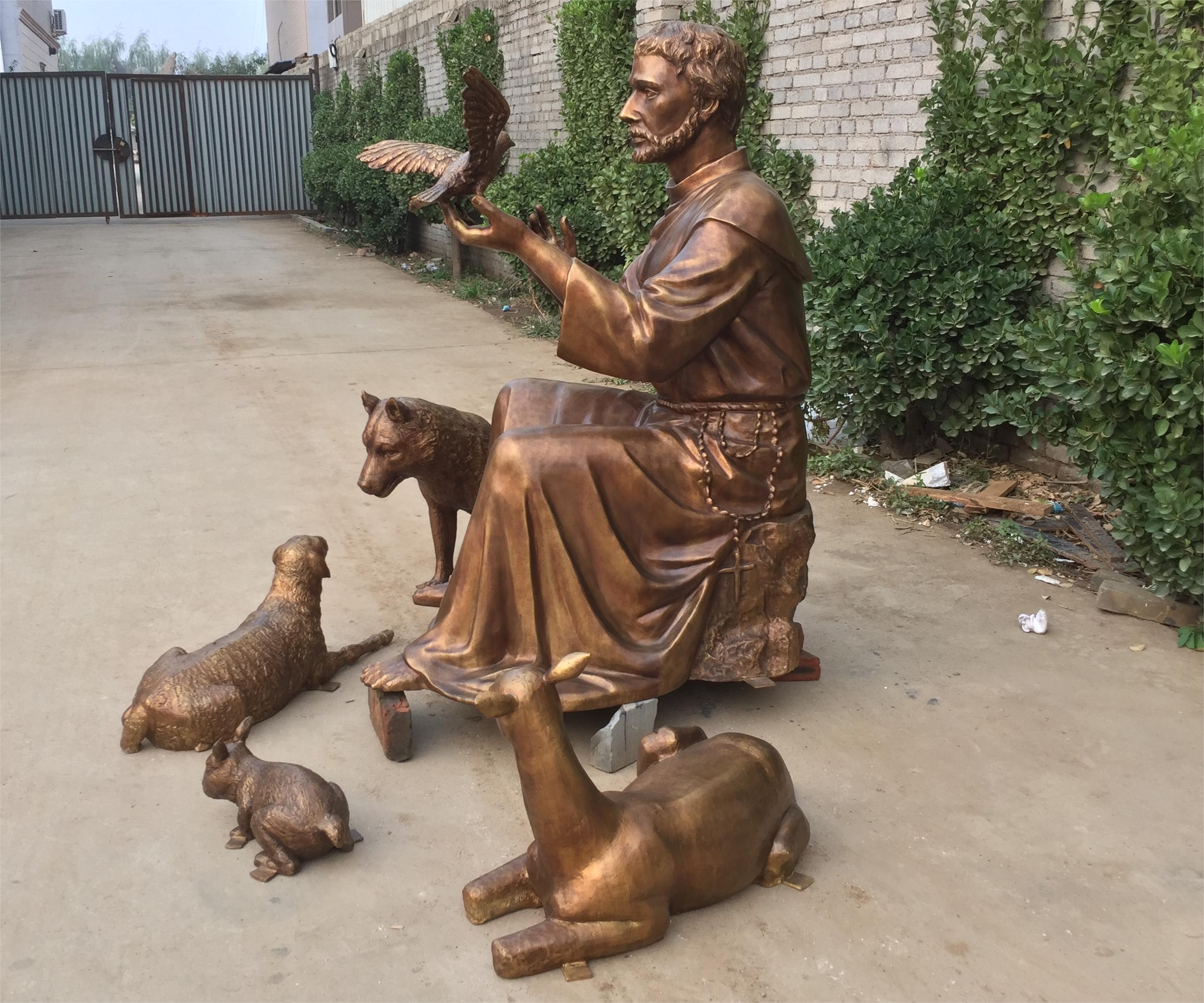 bronze St. Francis statue (2)