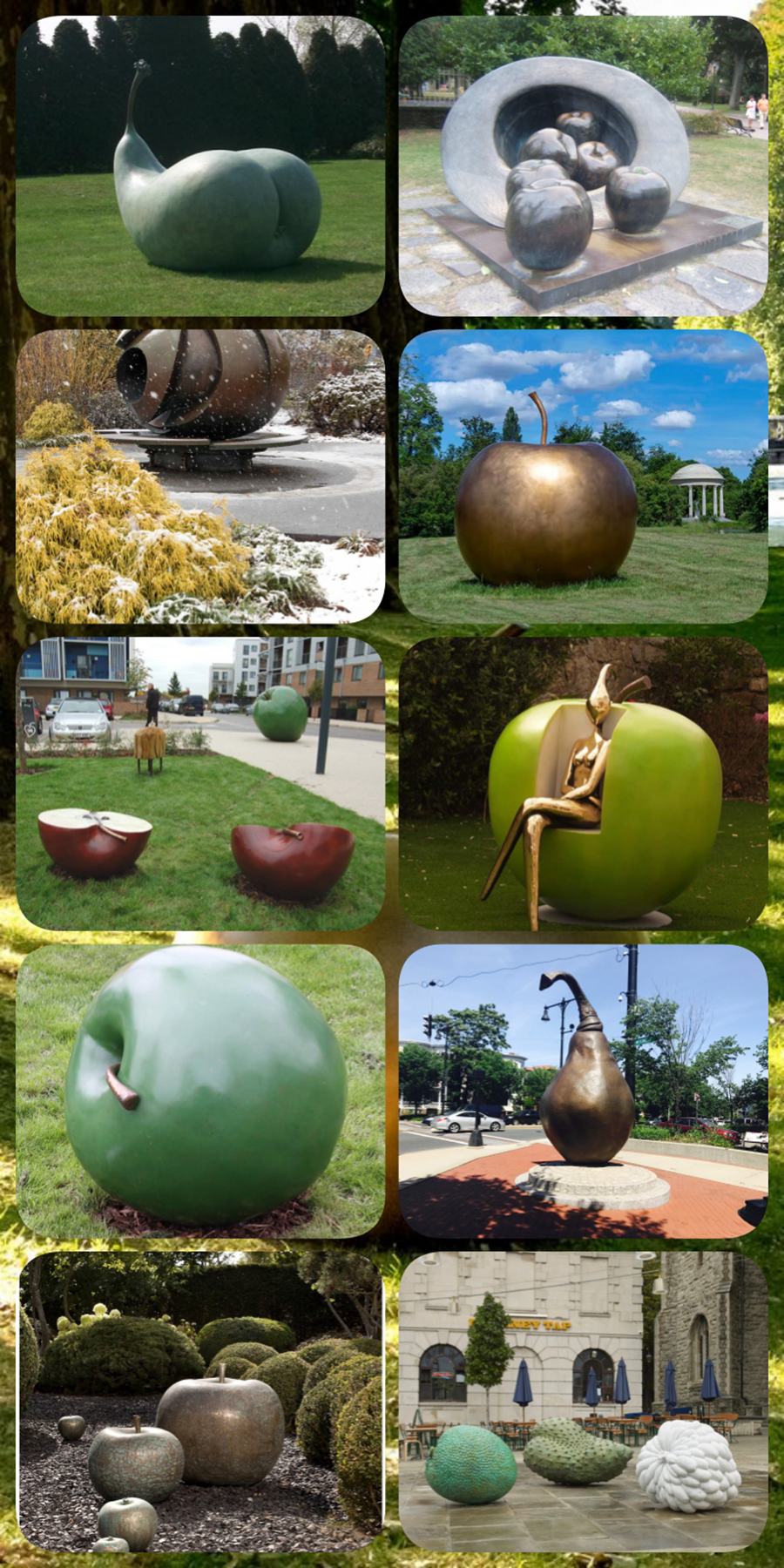 bronze apple sculpture for garden (2)
