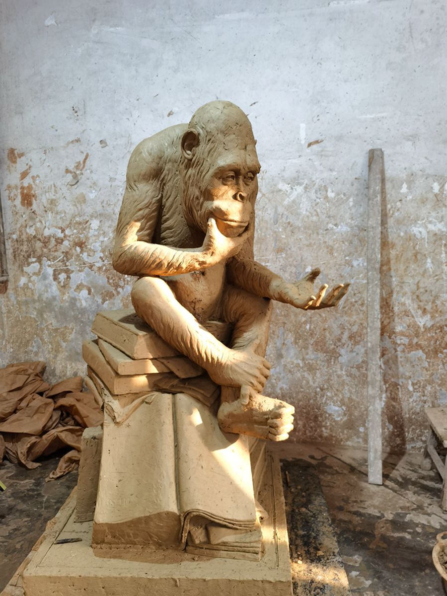 bronze monkey statue (2)