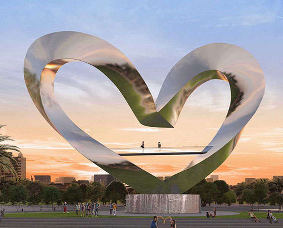large metal heart sculpture (2)