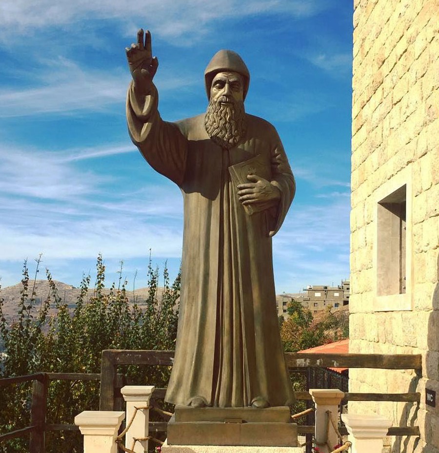 saint charbel bronze religious garden statues (1)