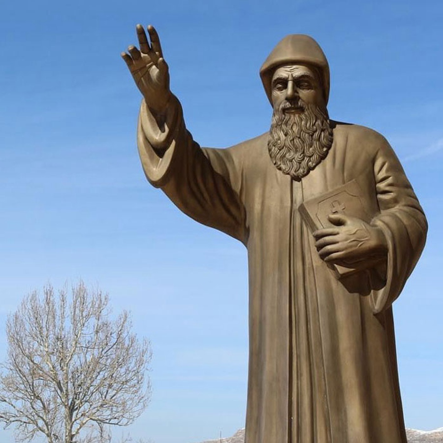 saint charbel bronze religious garden statues (2)