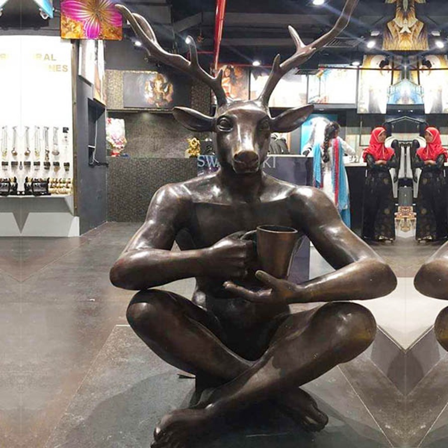bronze deer statue for sale (3)