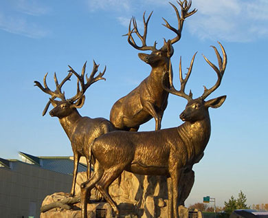 bronze-deer-statue