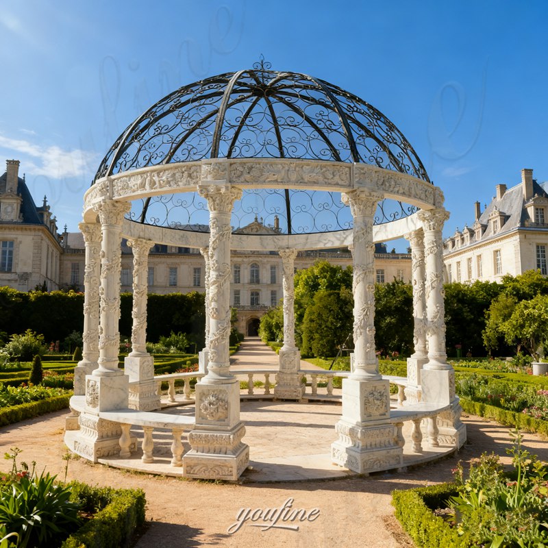 custom marble garden round gazebo