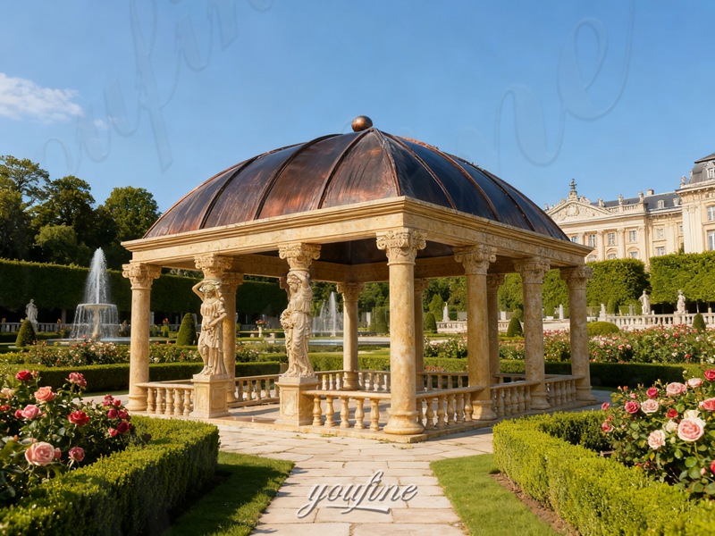 garden marble Roman column gazebo