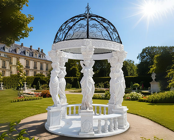 gazebo with female sculpture