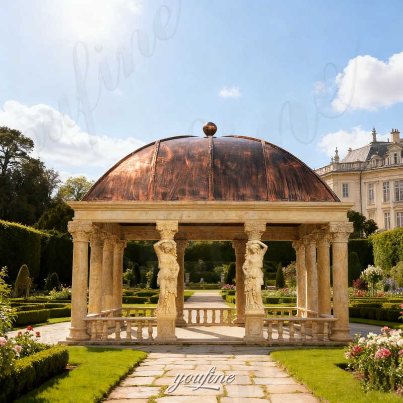 large marble Roman column gazebo