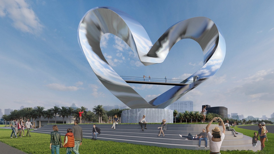 large metal heart sculpture (3)