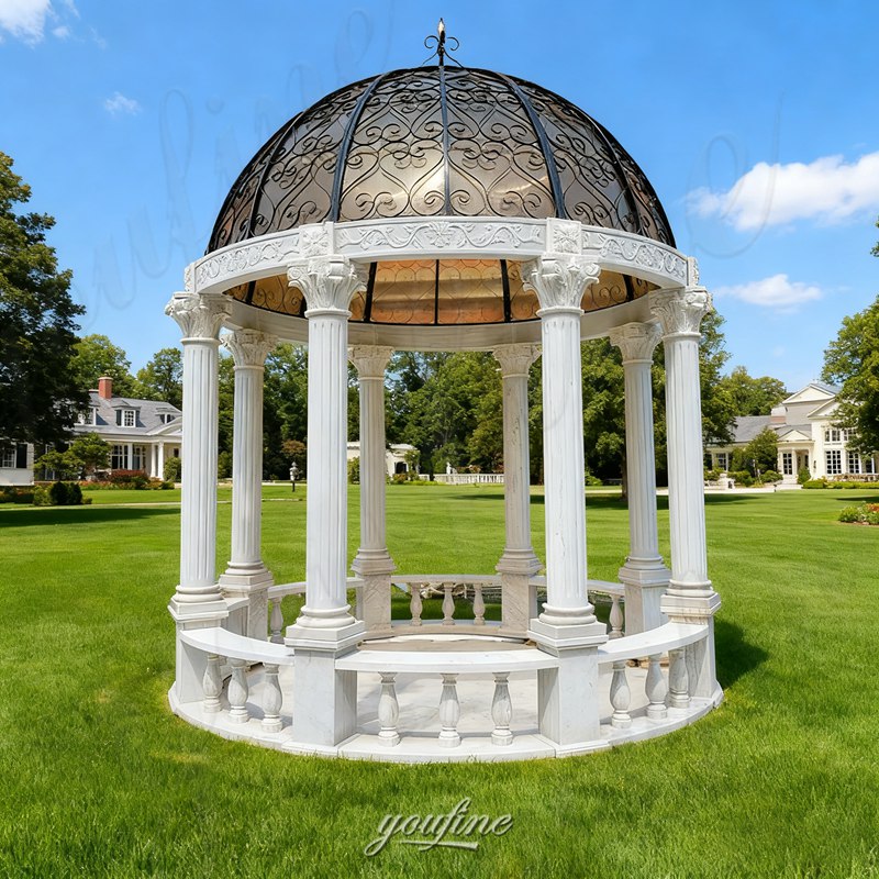 large white wedding marble gazebo