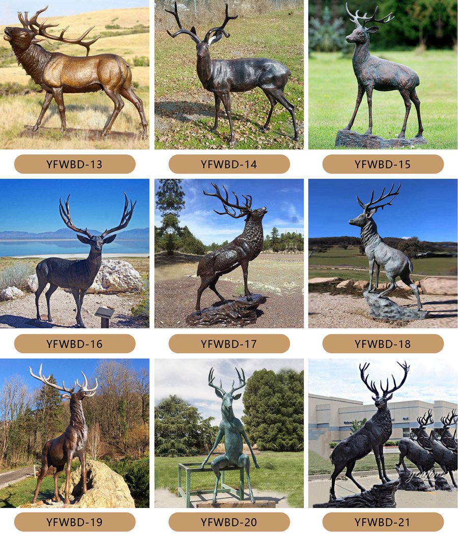 life size bronze deer statue (2)