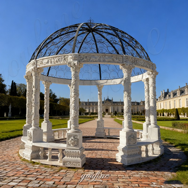 marble garden round gazebo
